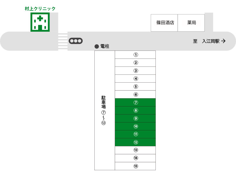 村上クリニック第二駐車場の案内図